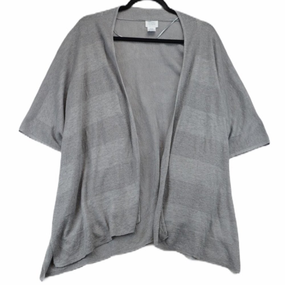 ✨Sigrid Olsen 100% linen grey poncho cardigan